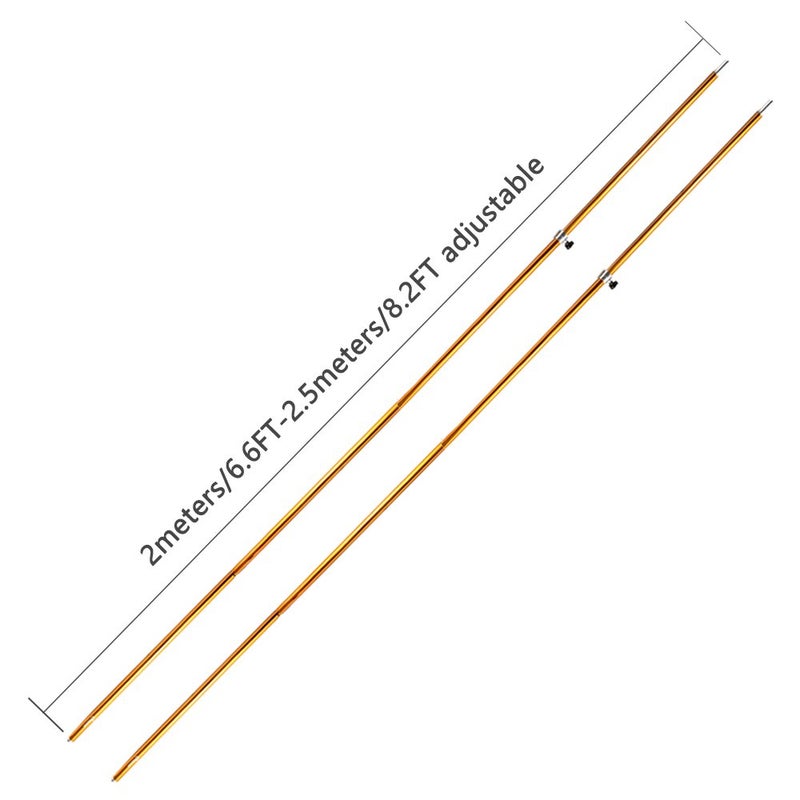 Odoland Adjustable Telescoping Aluminum Tarp and Tent Poles Set of 2 - Collapsible Lightweight for Camping, Backpacking, Hammocks, Sun Shade Shelters, and Awnings - Image 5